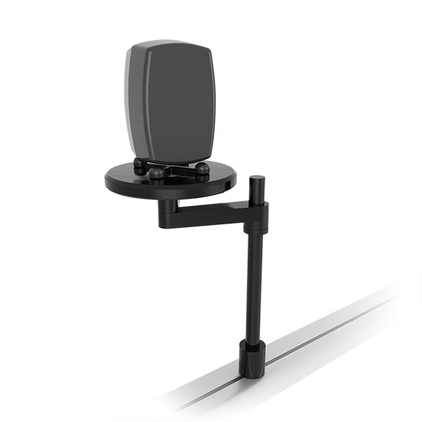 Rail Mounted Single Post Arm w/Speaker Platform
