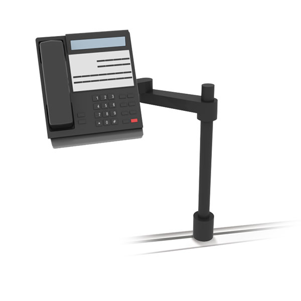 Rail Mounted Single Post Arm with Phone Platform